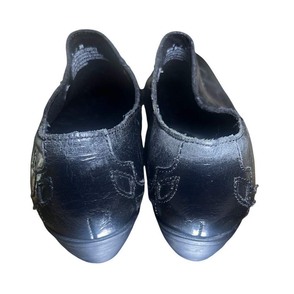 Born Black Distressed Leather Western Ankle Booties Comfort Heels EU 38 - Picture 13 of 13